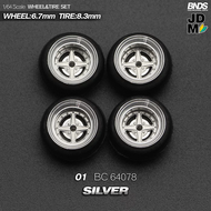 SET RIN DE METAL con LLANTA escala 1-64 WORK EQUIP 01