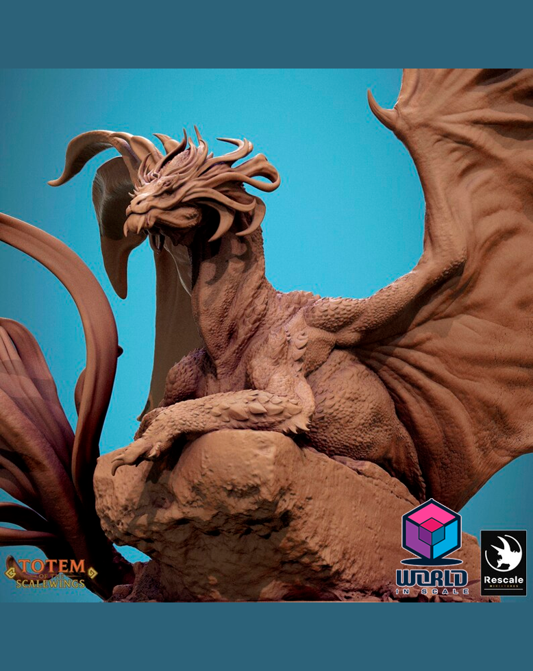 Totem of the Scalewings -Metallic Brass Dragon