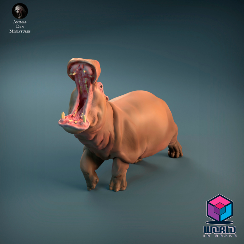 Angry-hippo-Animal Den Miniatures