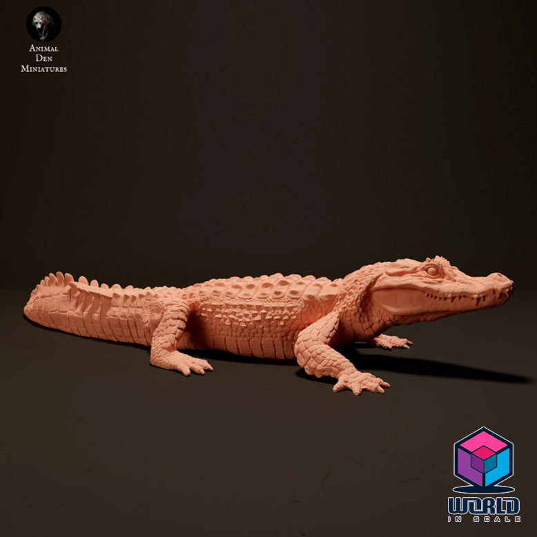 Animal Den Miniatures- Black Caiman Sunbathing