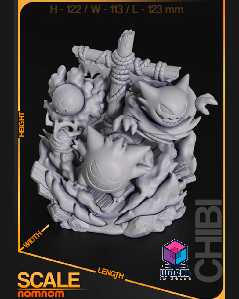 NomNom - Chibi Ghost Pokemon Diorama