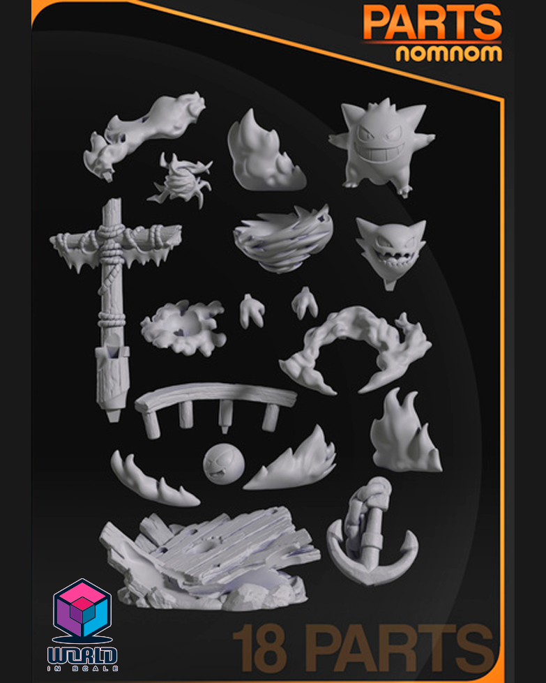 NomNom - Chibi Ghost Pokemon Diorama