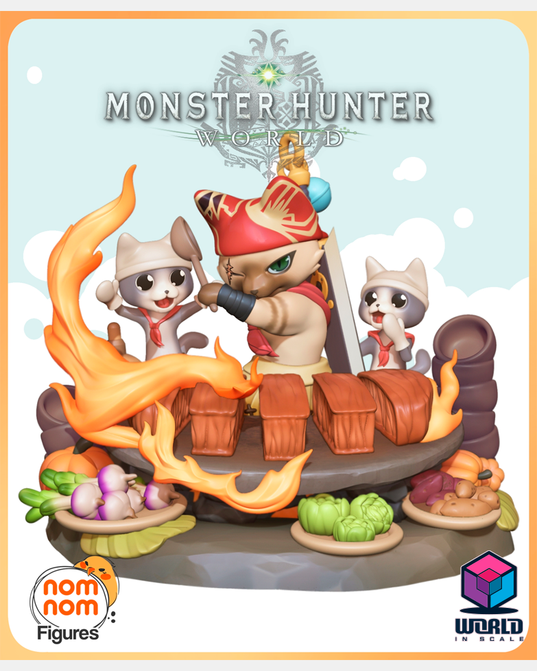 NomNom - Chibi Meowscular Chef from Monster Hunter