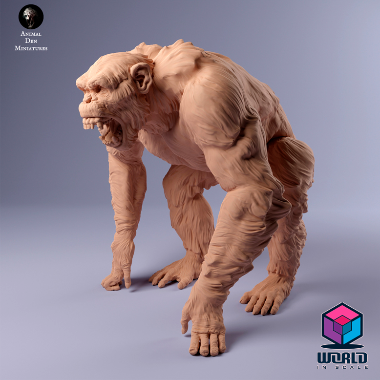 Common Chimpanzee Angry -Animal Den Miniatures