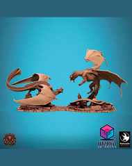 Broken Blood-Diorama Chromatic Black Dragon VS Metallic Silver Dragon