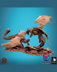 Broken Blood-Diorama Chromatic Black Dragon VS Metallic Silver Dragon