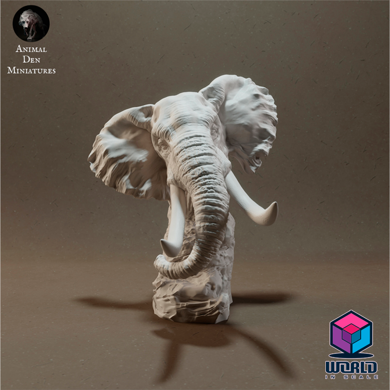 African-Bush-Elephant-Bust -Animal Den Miniatures