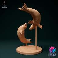 Animal Den Miniatures- Grey Seals Swiming