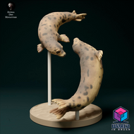 Animal Den Miniatures- Grey Seals Swiming