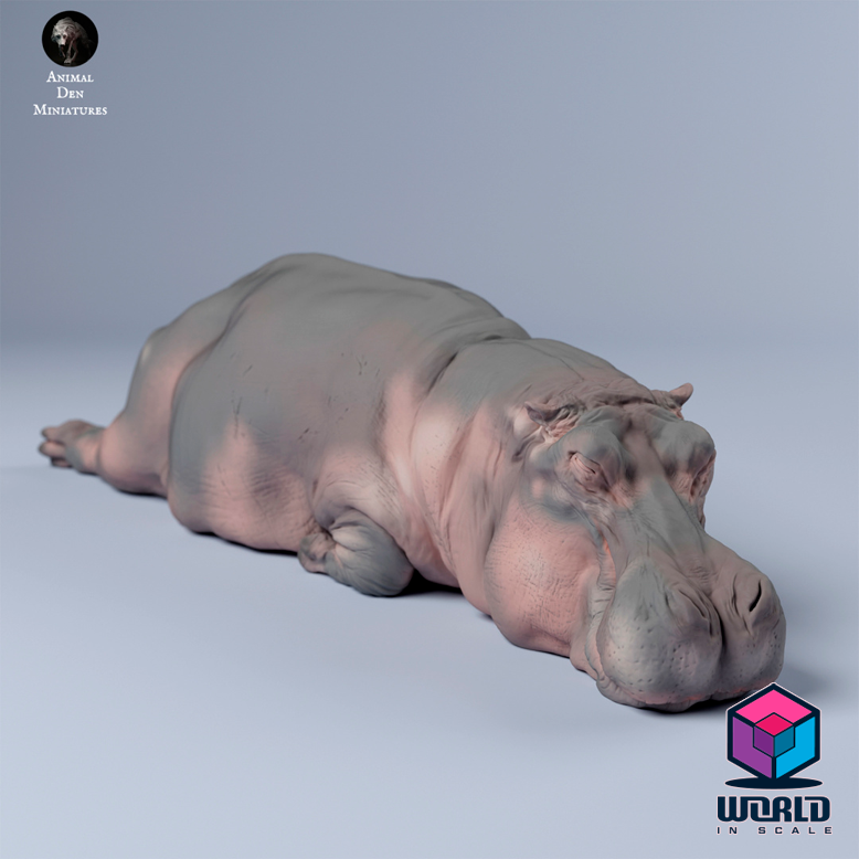 Hippo-Sleep-Animal Den Miniatures