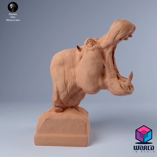 Hippo Bust-Animal Den Miniatures