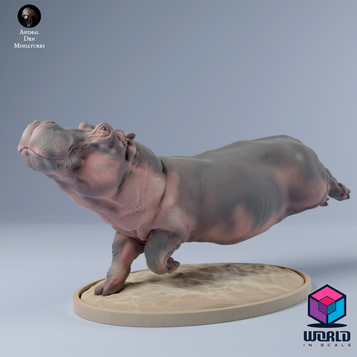 Hippo Female Swim-Animal Den Miniatures