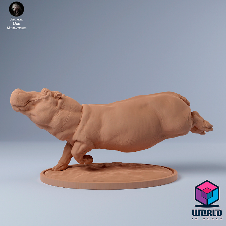 Hippo Female Swim-Animal Den Miniatures