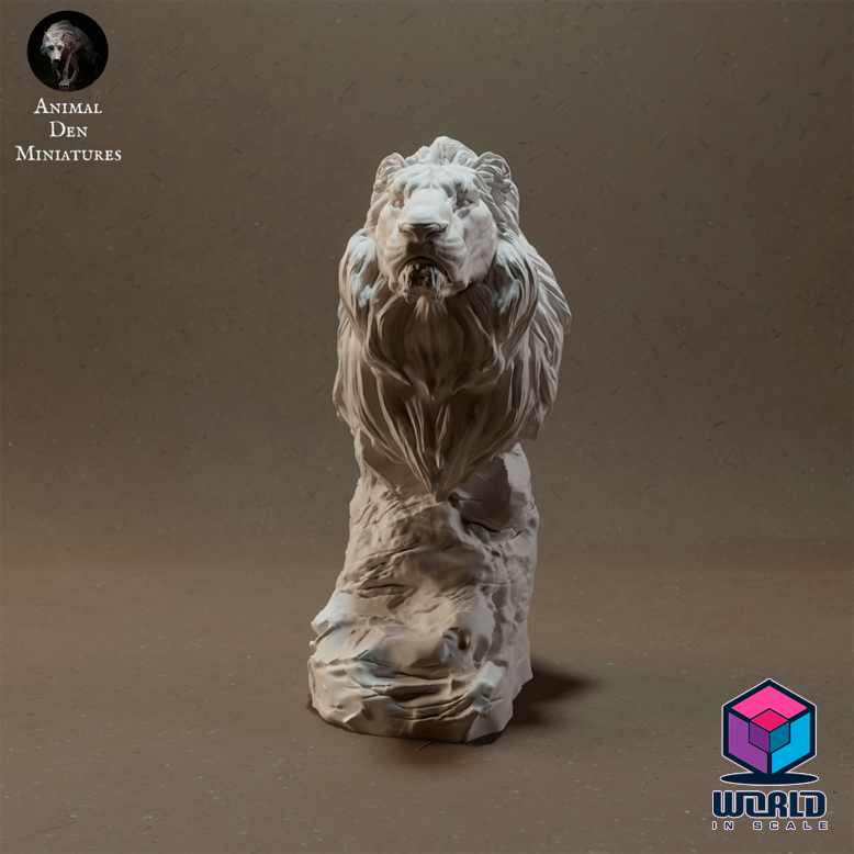 Lion Bust -Animal Den Miniatures