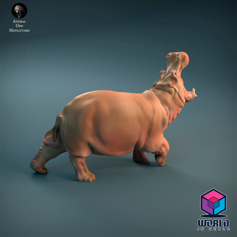 Angry-hippo-Animal Den Miniatures