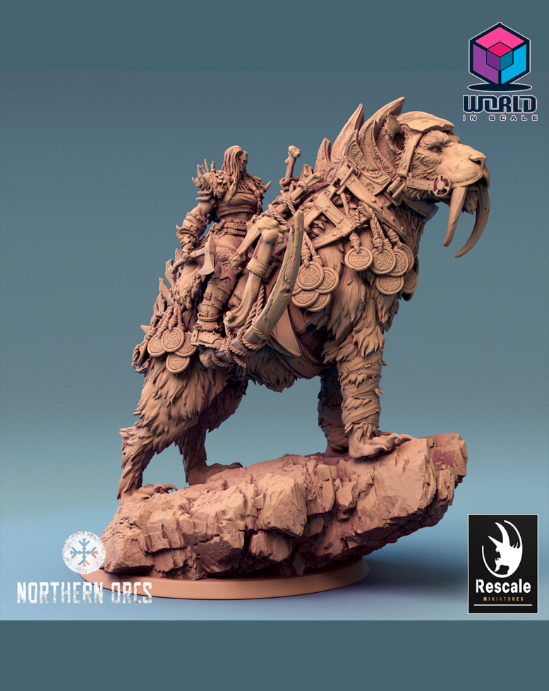 Northern Orcs- Saber-toothed tiger Gelidus Felix – Mounted