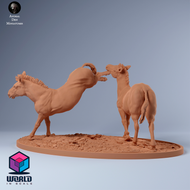 Plains Zebra Fight-Animal Den Miniatures