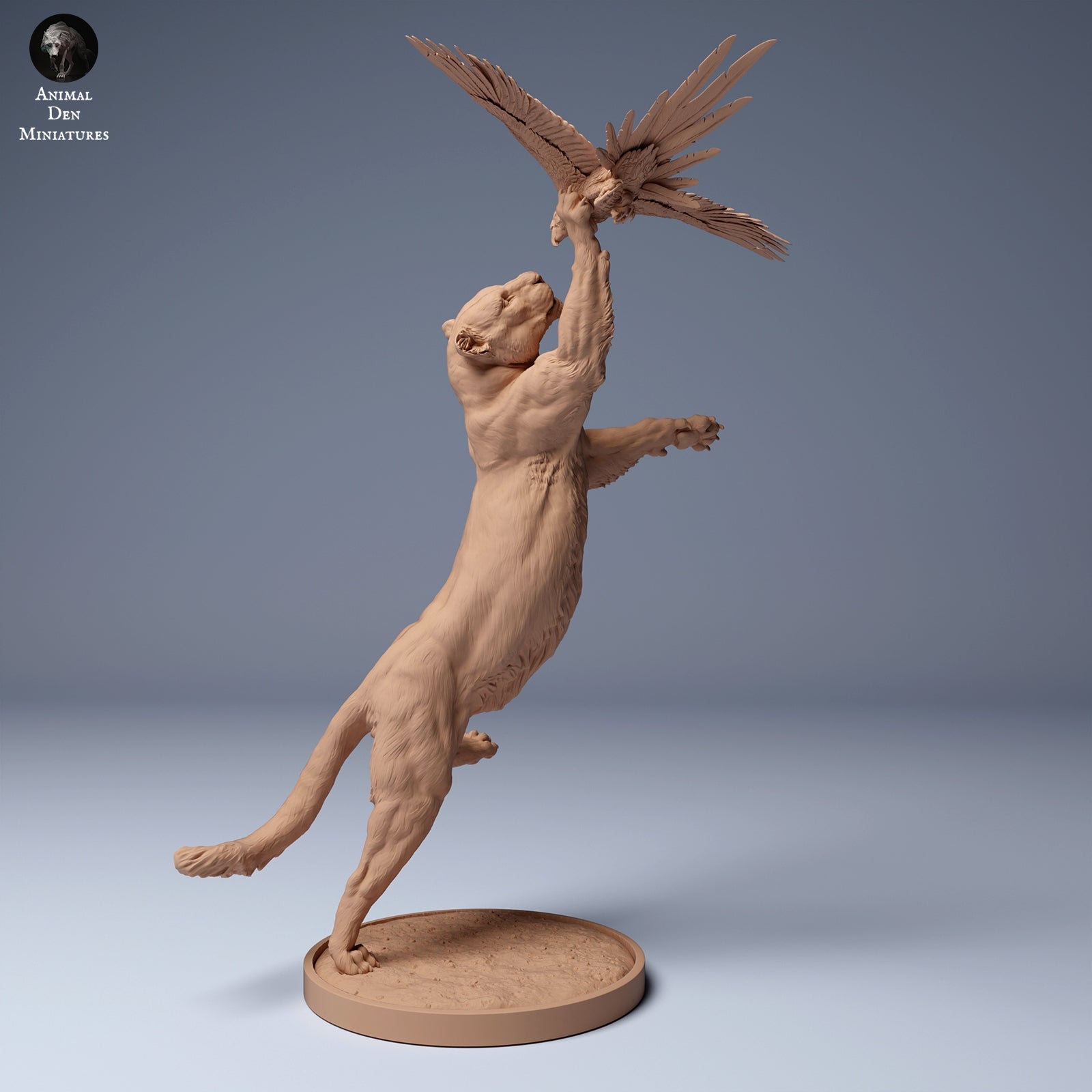 Animal Den Miniatures -Jaguar Panthera Onca Catching Scarlet Macaw