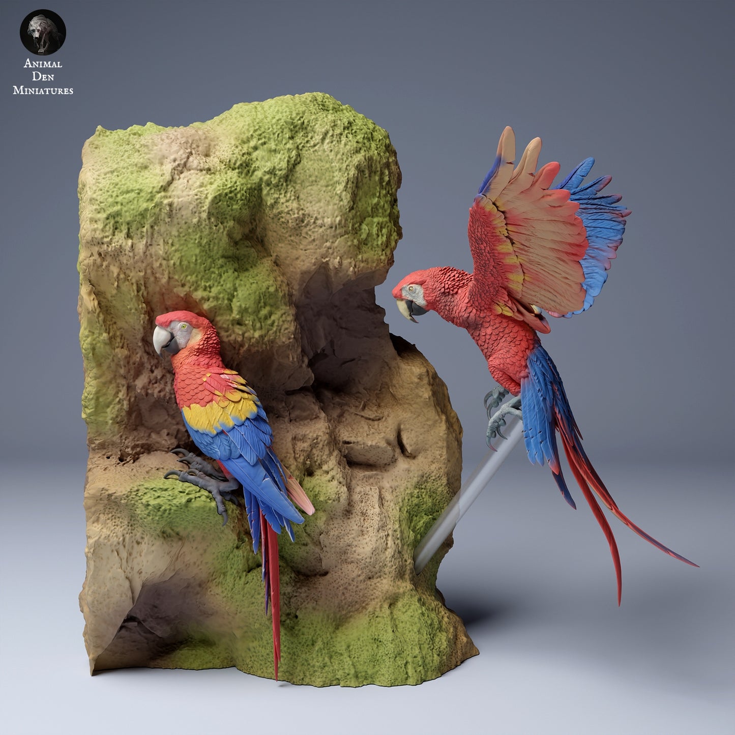 Animal Den Miniatures - Scarlet Macaws Ara Macao