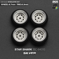 SET RIN DE METAL con LLANTA escala 1-64 SSR  STAR SHARK