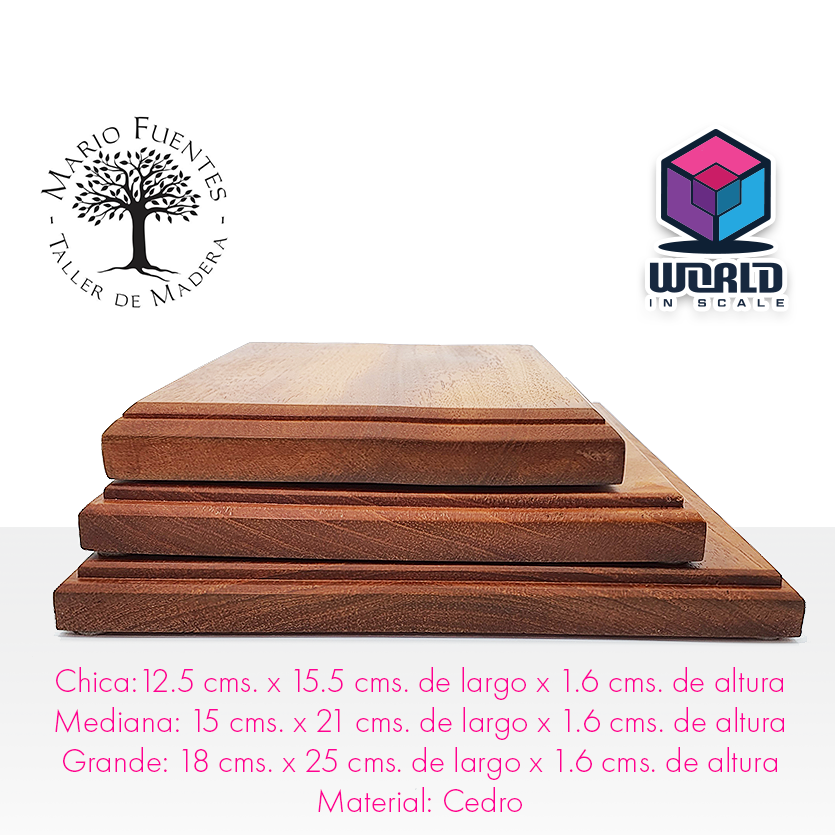 Base modelos a escala rectangular de madera