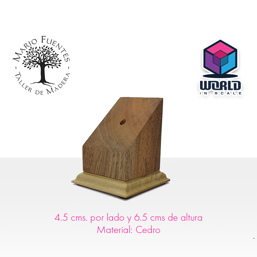 Base pedestal cuadrado de madera
