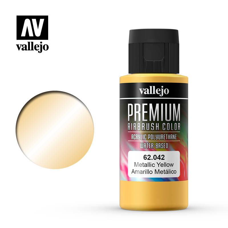 Vallejo Premium Airbrush Color - 62.042 Amarillo Metálico