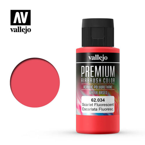 Vallejo Premium Airbrush Color - 62.034 Fluorescent Scarlet