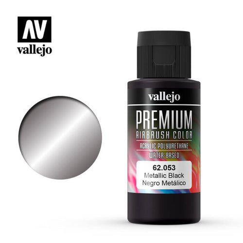 Vallejo Premium Airbrush Color - 62.053 Negro Metálico