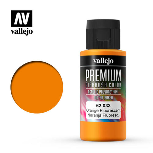 Vallejo Premium Airbrush Color - 62.033 Fluorescent Orange