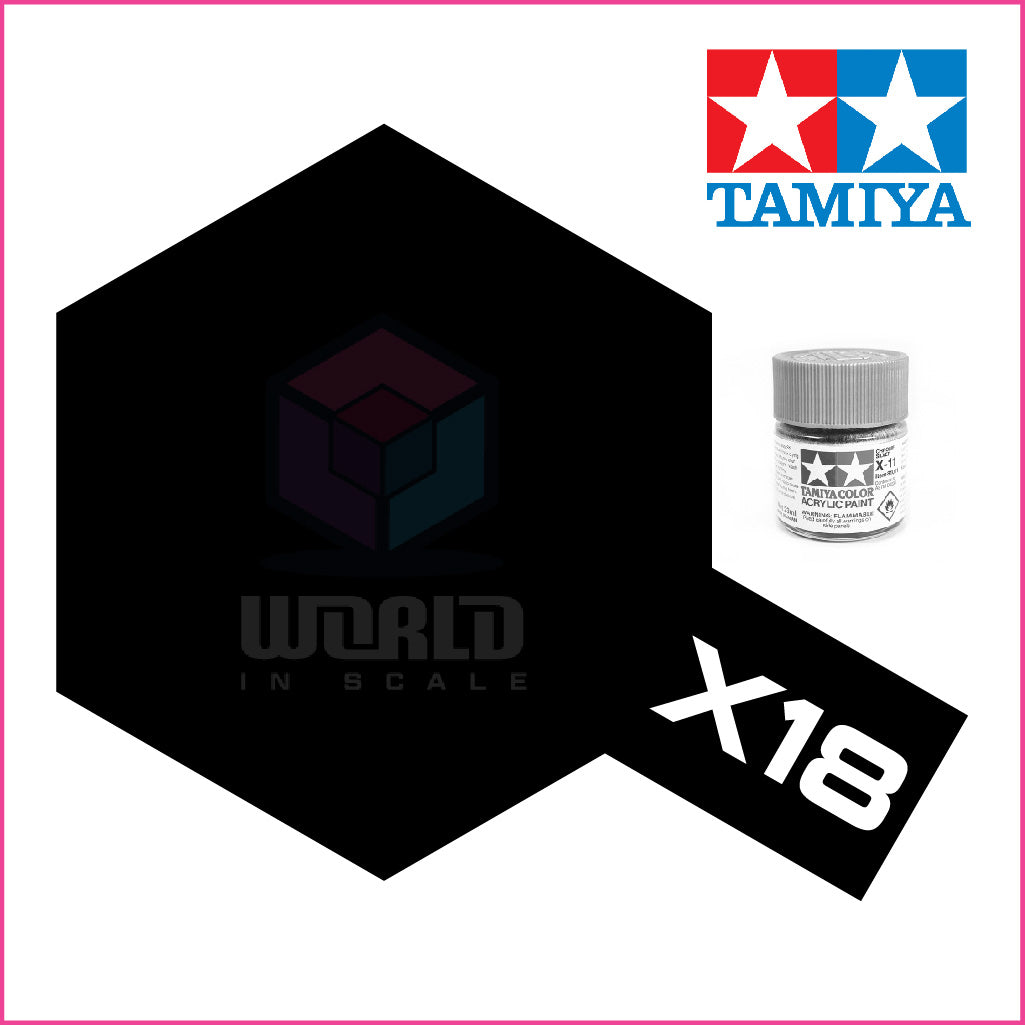 Tamiya X-18 Semi Gloss Black Paint