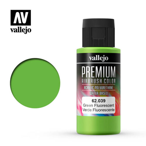 Vallejo Premium Airbrush Color - 62.039 Fluorescent Green